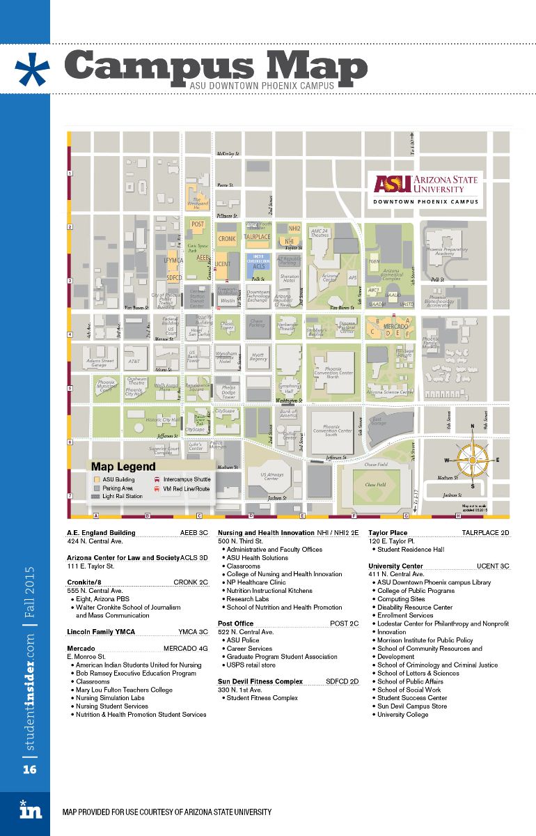 Arizona State University Campus Map StudentInsider > ASU (Main Site) > CAMPUS MAPS