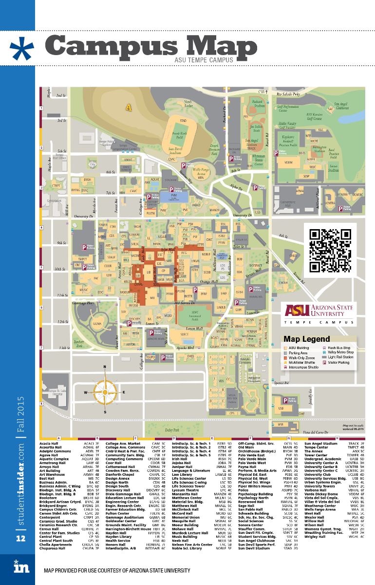 ASU SI F15 TEMPE CAMPUS MAP 